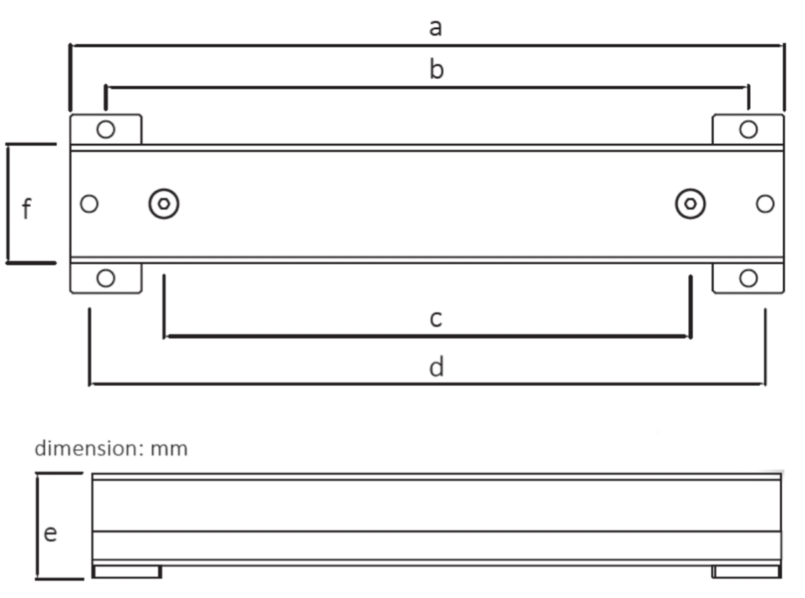 BT Ultra 600mm load bar drawing with measurements